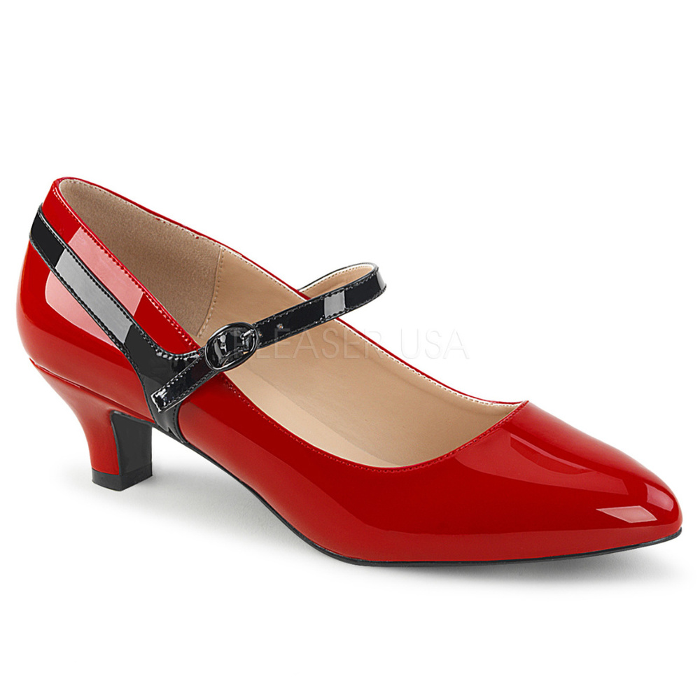 2" Kitten High Heel Mary Jane Shoes Red Sizes 9-16